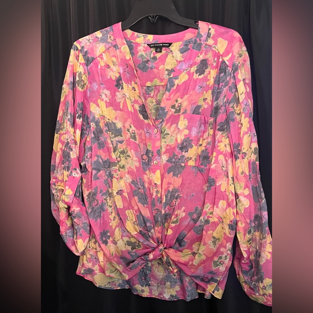 Zac & Rachel Pink Floral Women's Blouse
